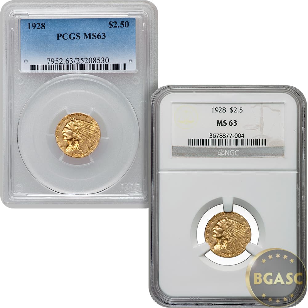 Pre-33 $2.50 Indian Gold Quarter Eagle Coin (MS63, PCGS or NGC)