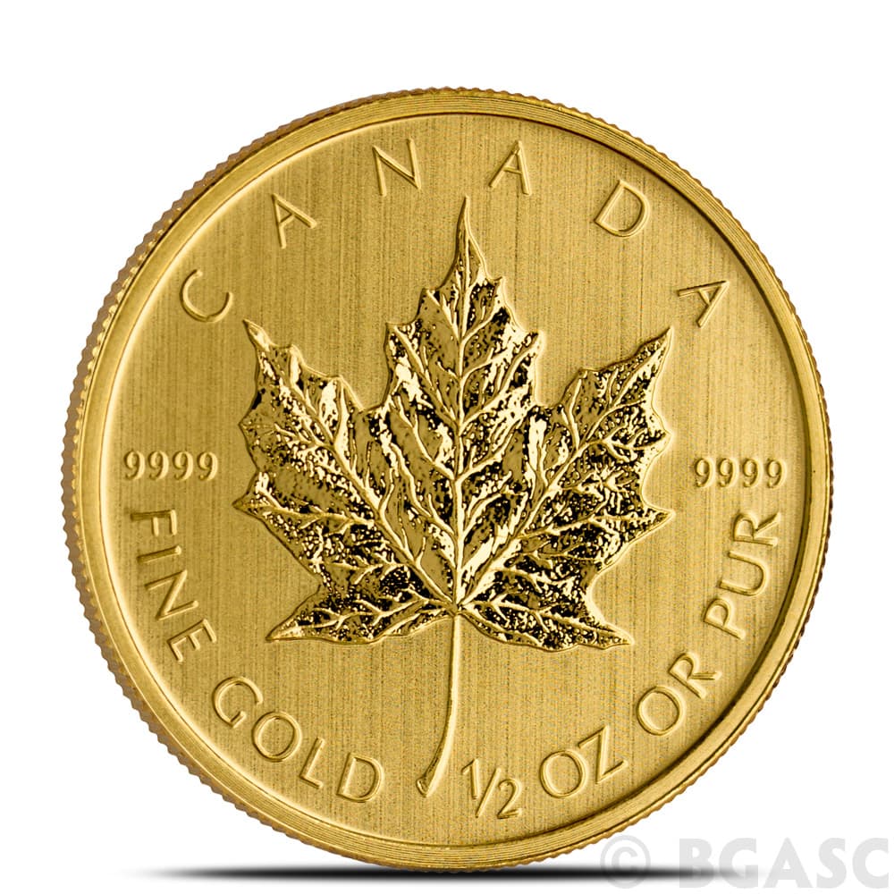 1/2 oz Canadian Gold Maple Leaf Coin (Random Year)