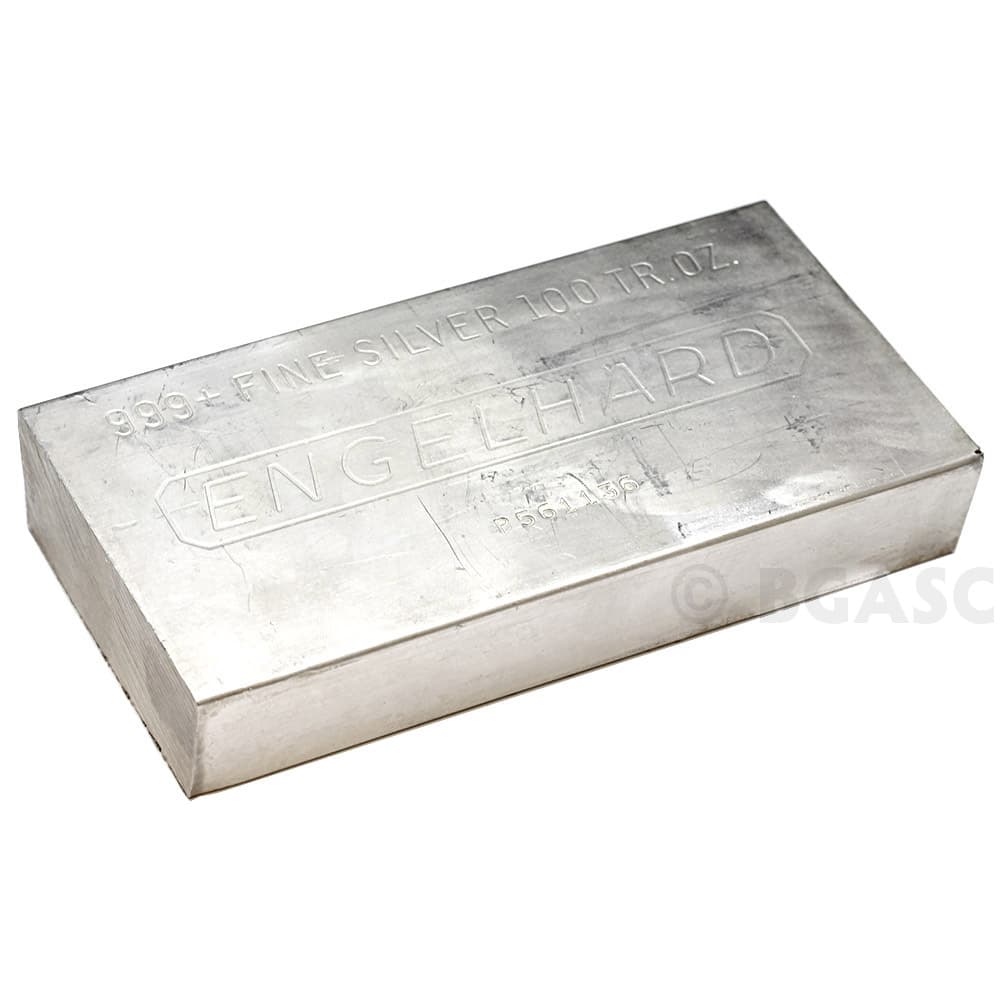 100 oz Engelhard Silver Bar (Secondary Market, Varied Designs)