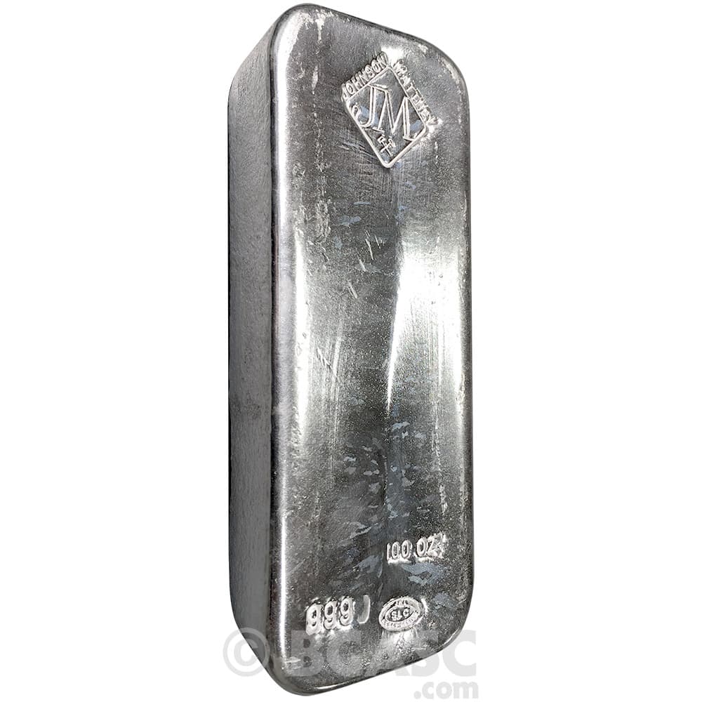100 oz Johnson Matthey Silver Bar (Secondary Market)