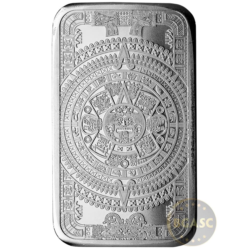 5 oz Aztec Calendar Silver Bar