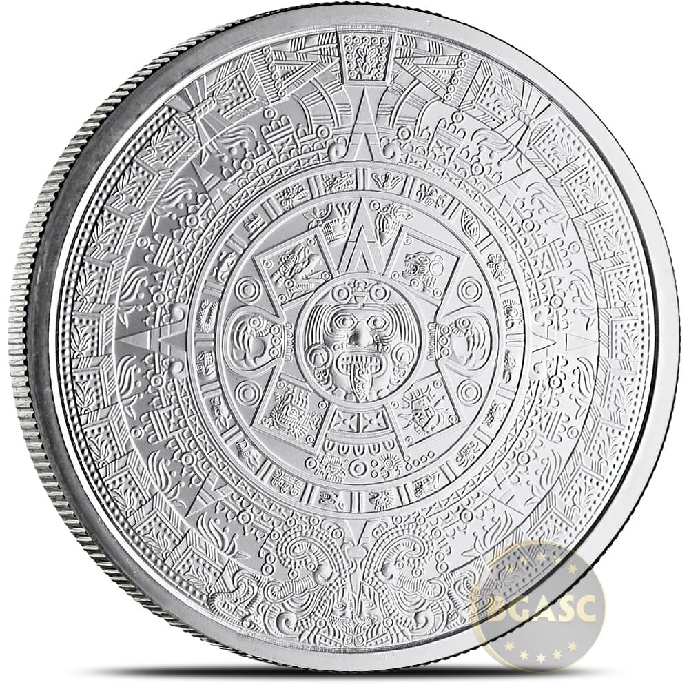2 oz Aztec Calendar Silver Round