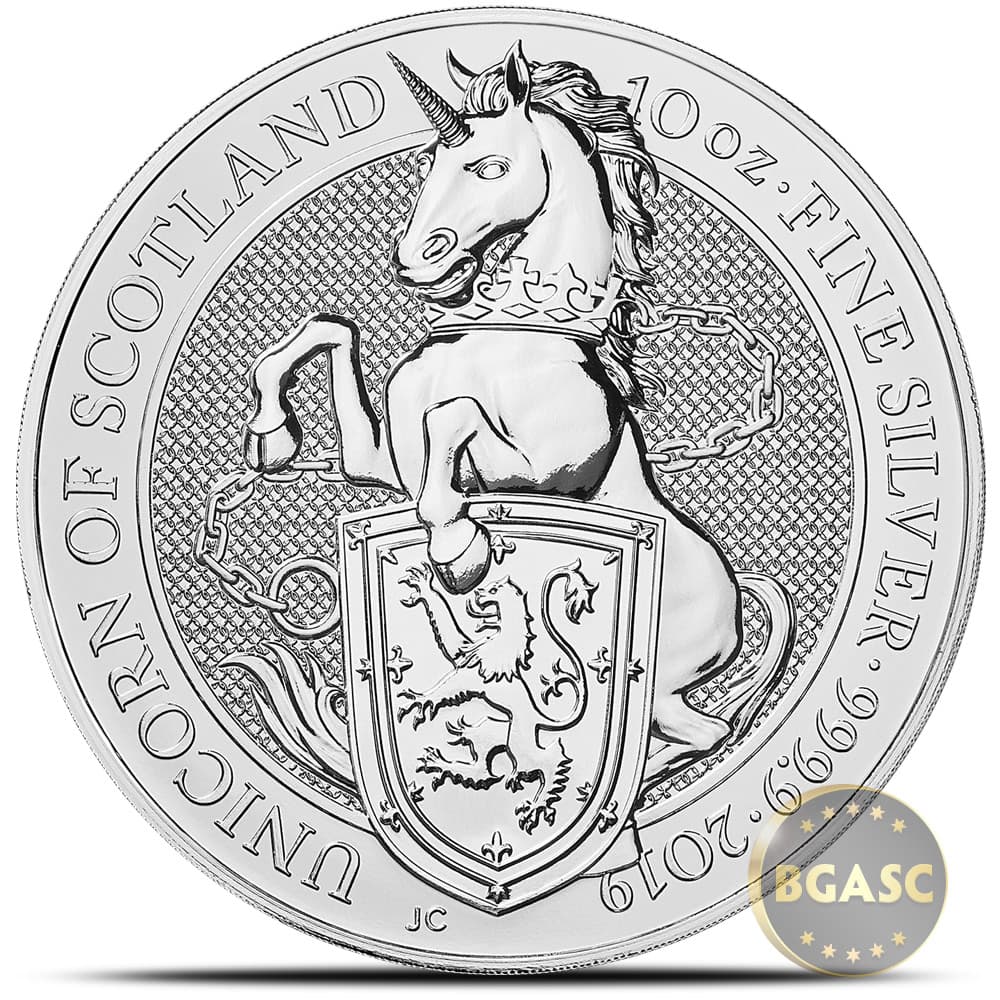 2019 10 oz British Silver Queen’s Beast Unicorn Coin