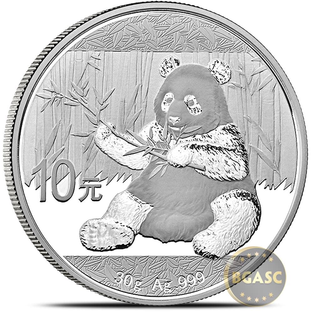 2017 30 gram Chinese Silver Panda Coin .999 Fine 10 Yuan Brilliant Uncirculated (in Capsule)