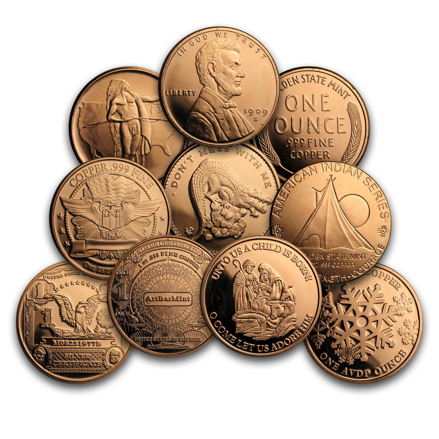 1 oz Copper Round - Random Design