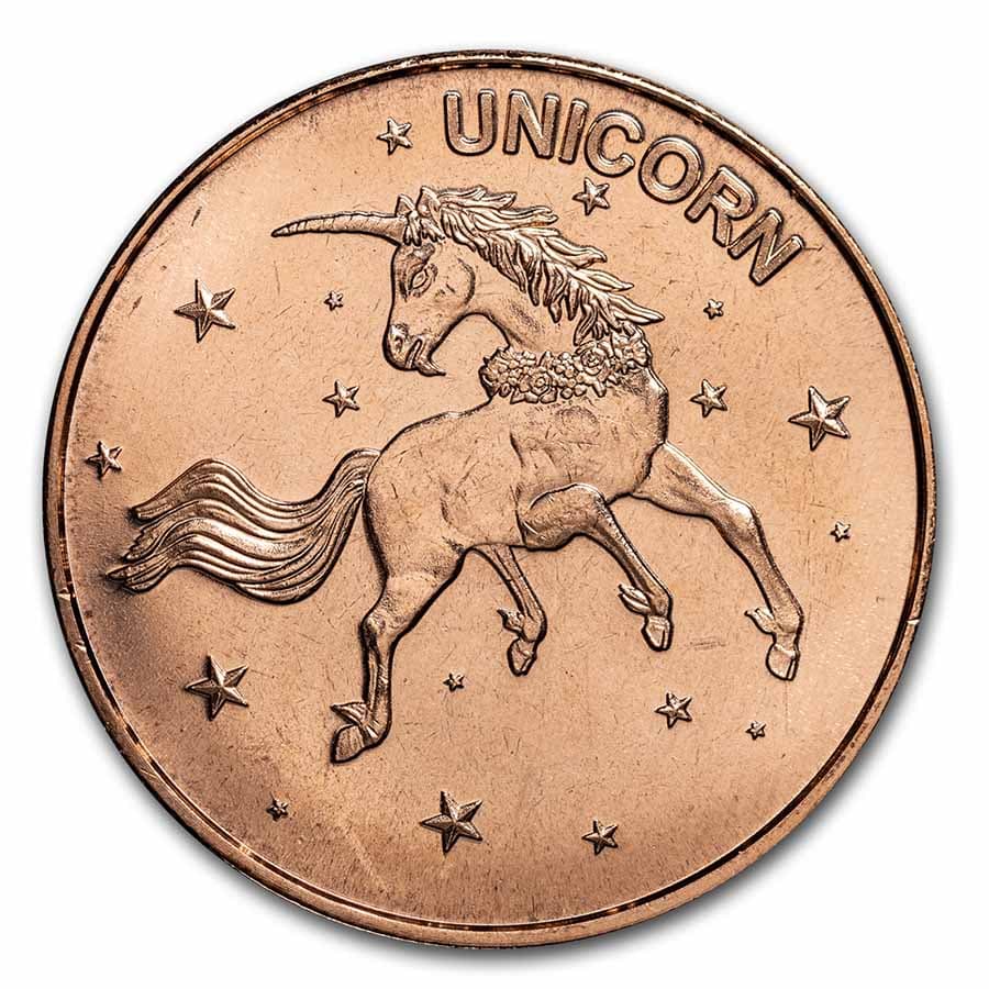 1 oz Copper Round - Unicorn