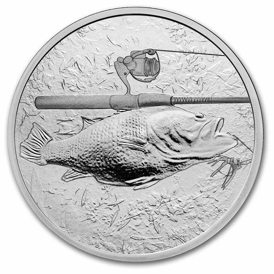 1 oz Silver Round - Gun & Rod (Bass)