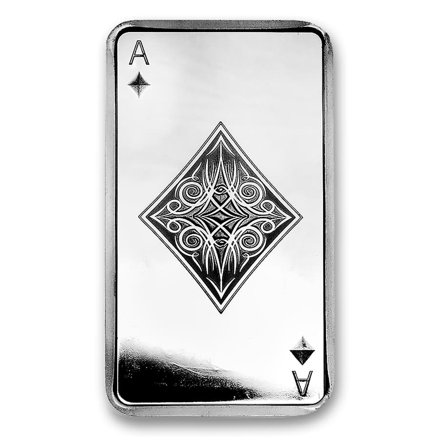 10 oz Silver Bar - Ace of Diamonds