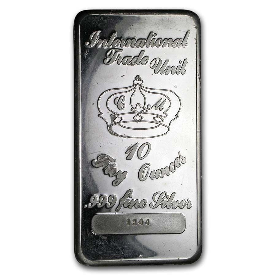 10 oz Silver Bar - California Crown Mint