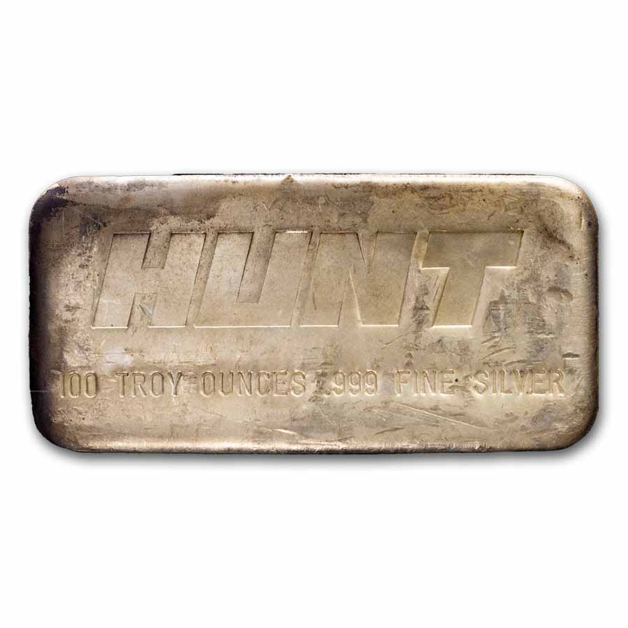 100 oz Silver Bar - Hunt