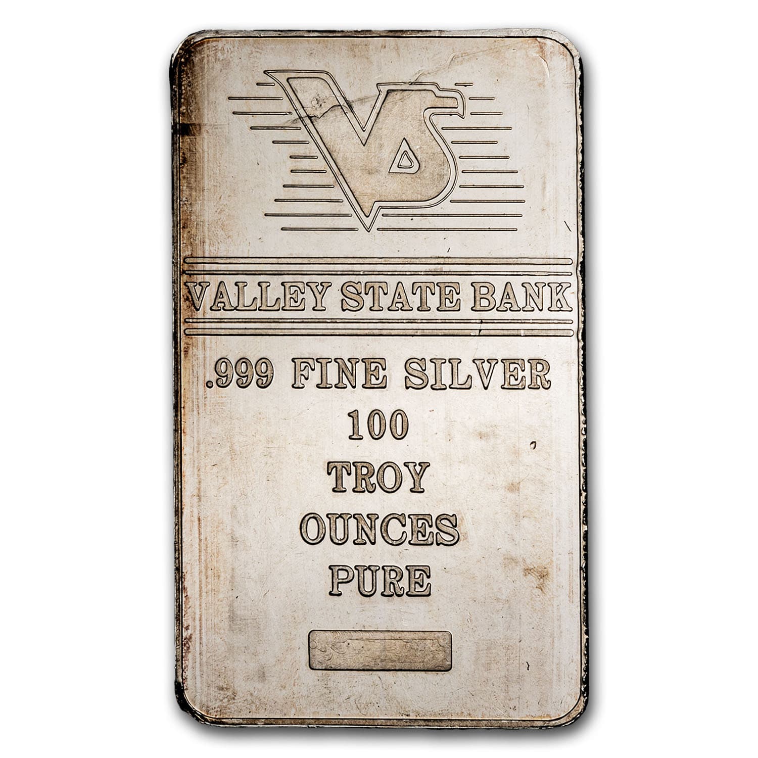 100 oz Silver Bar - Valley State Bank