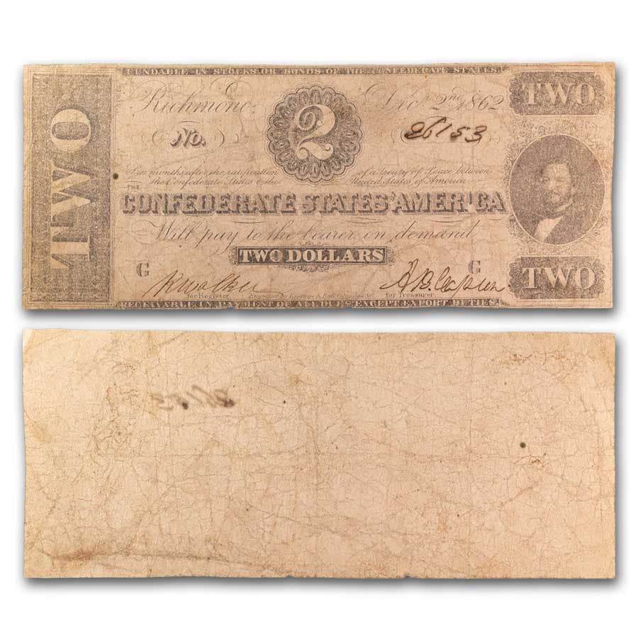 1862 $2.00 (T-54) Judah P. Benjamin VG