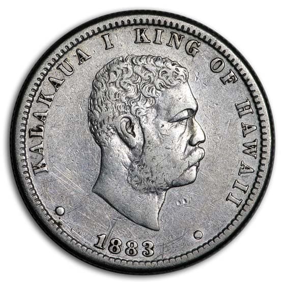 1883 Hawaii Quarter AU Details