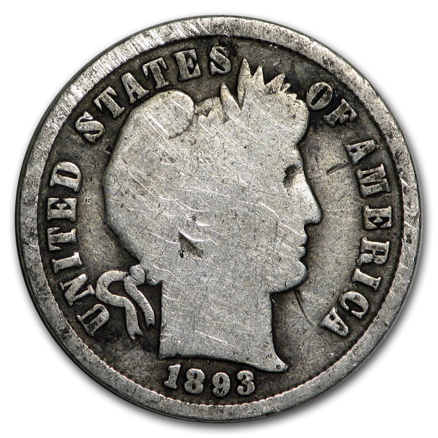 1893 Barber Dime Good