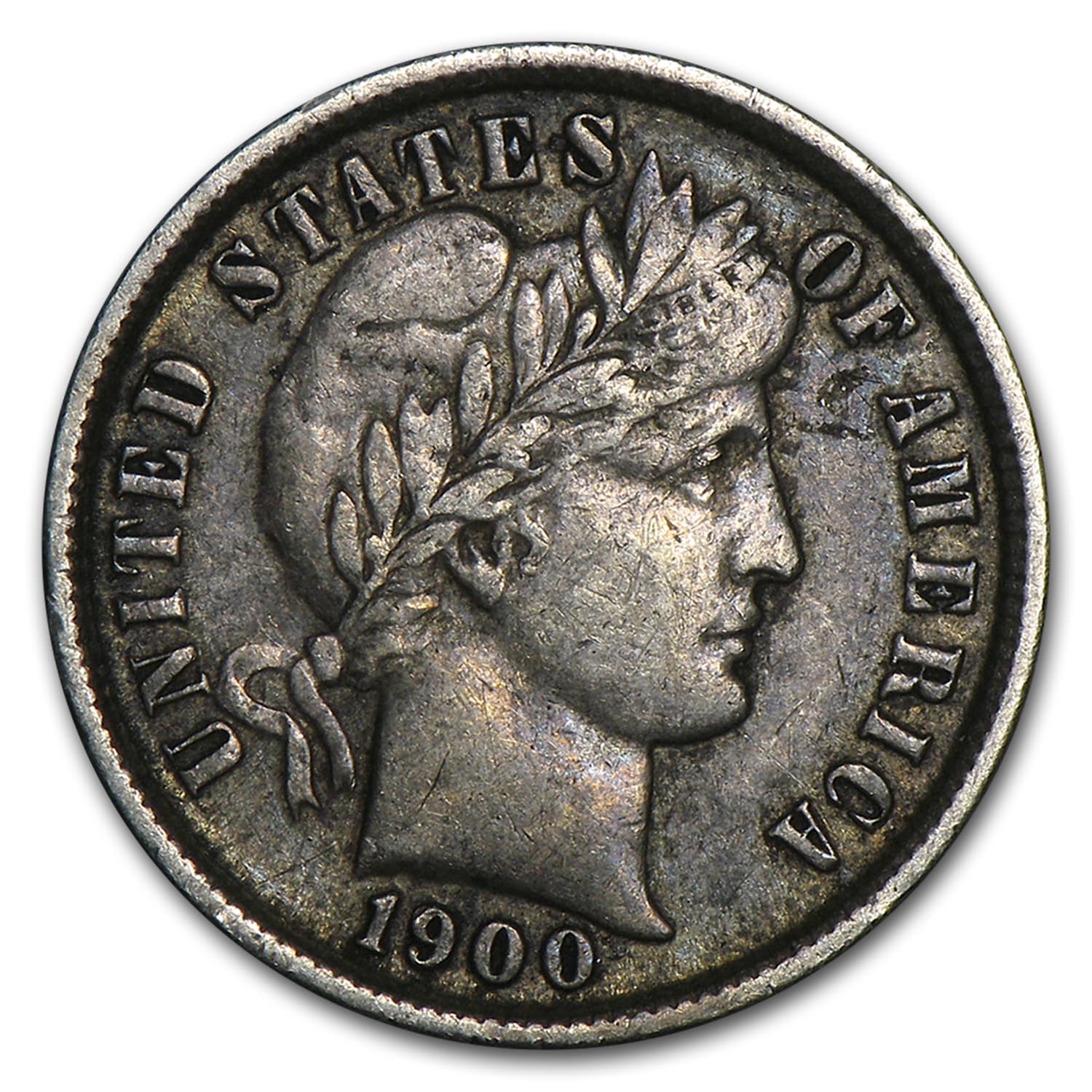 1900 Barber Dime VF