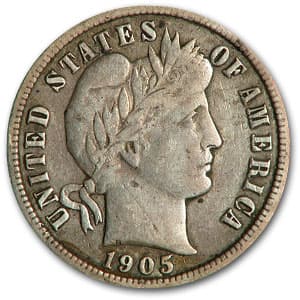 1905 Barber Dime Fine