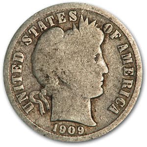 1909-O Barber Dime Good/VG