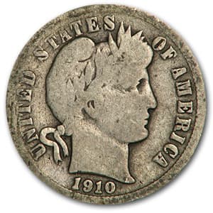 1910-D Barber Dime Good/VG
