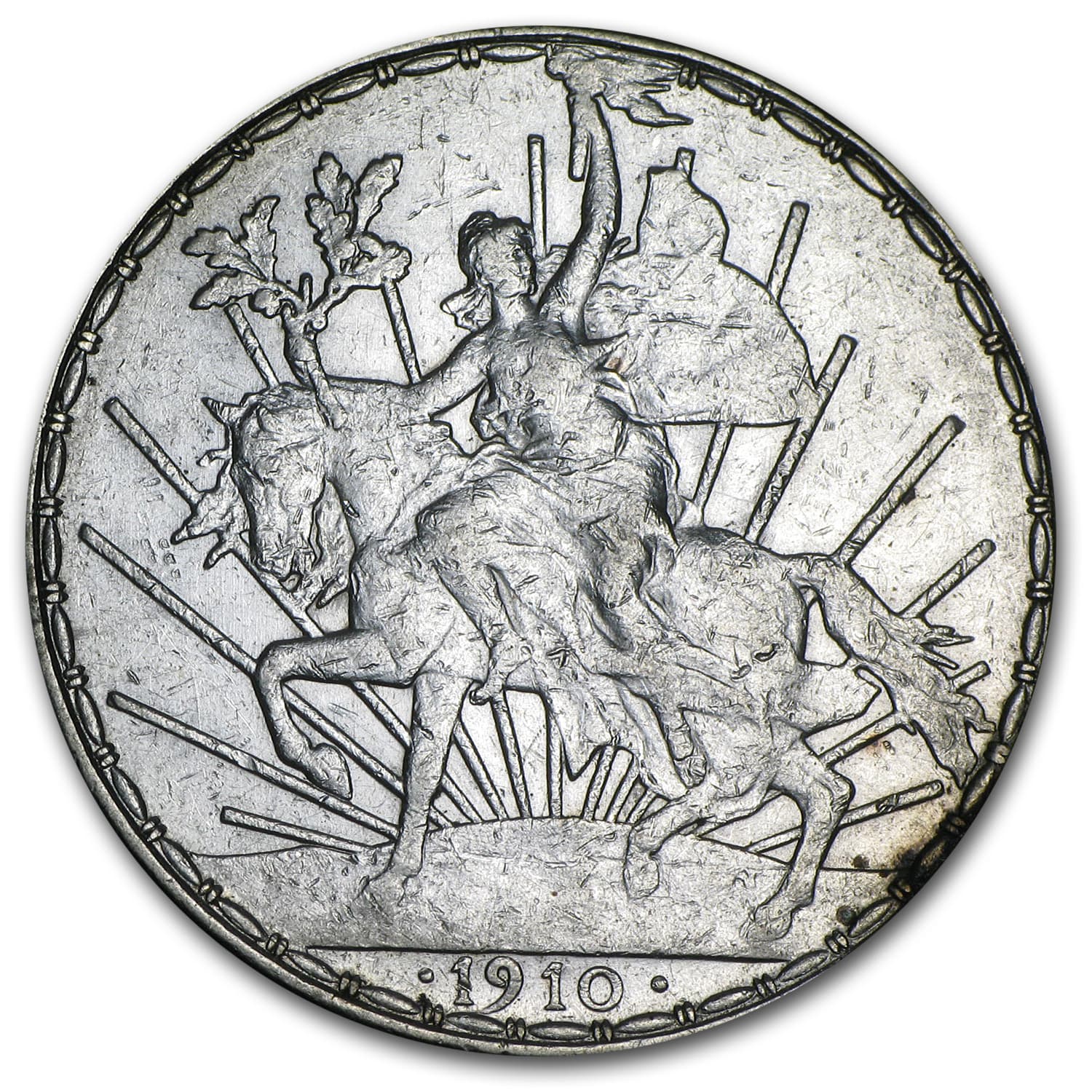 1910 Mexico Silver 1 Peso Caballito XF