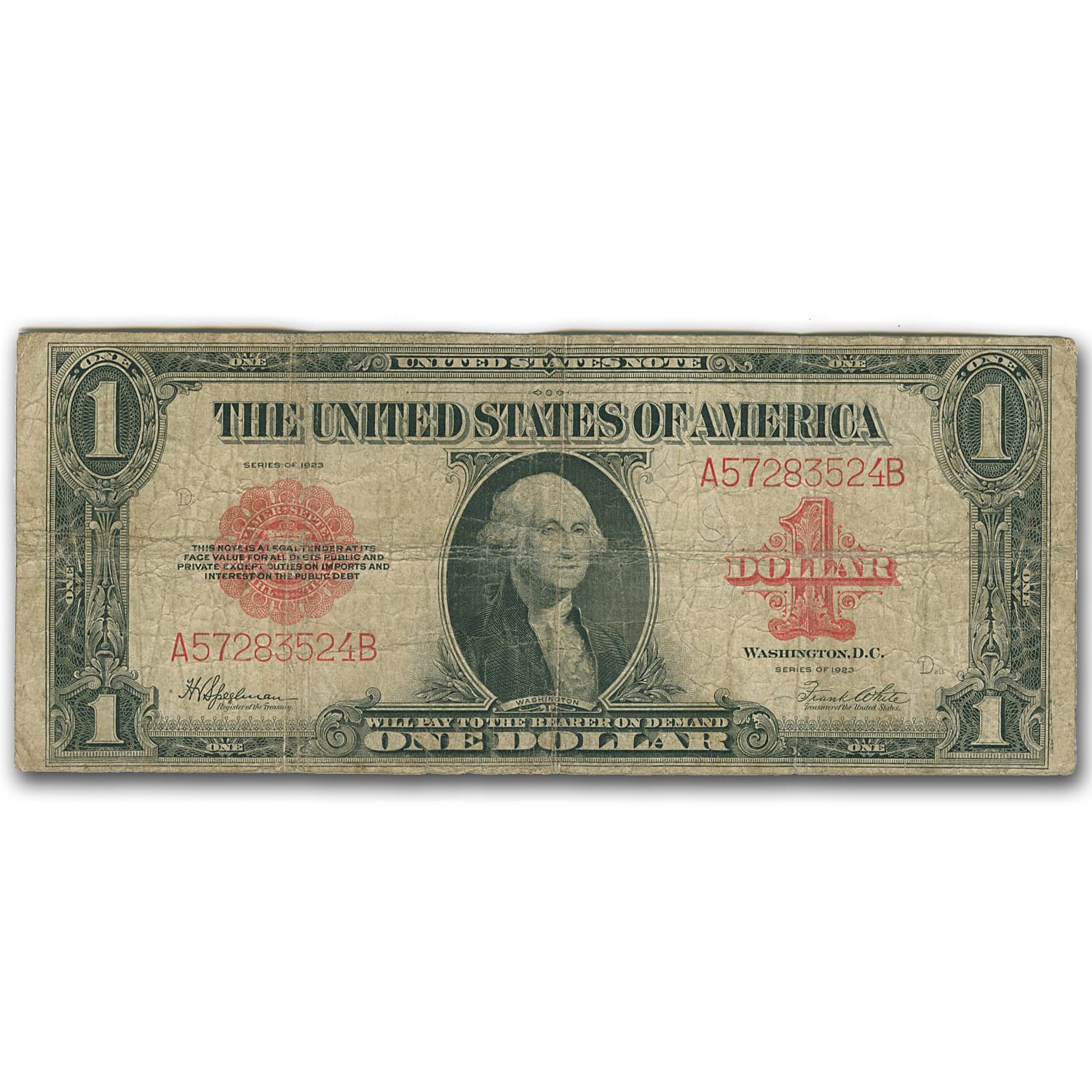 1923 $1.00 Legal Tender Red Seal VG (Fr#40)