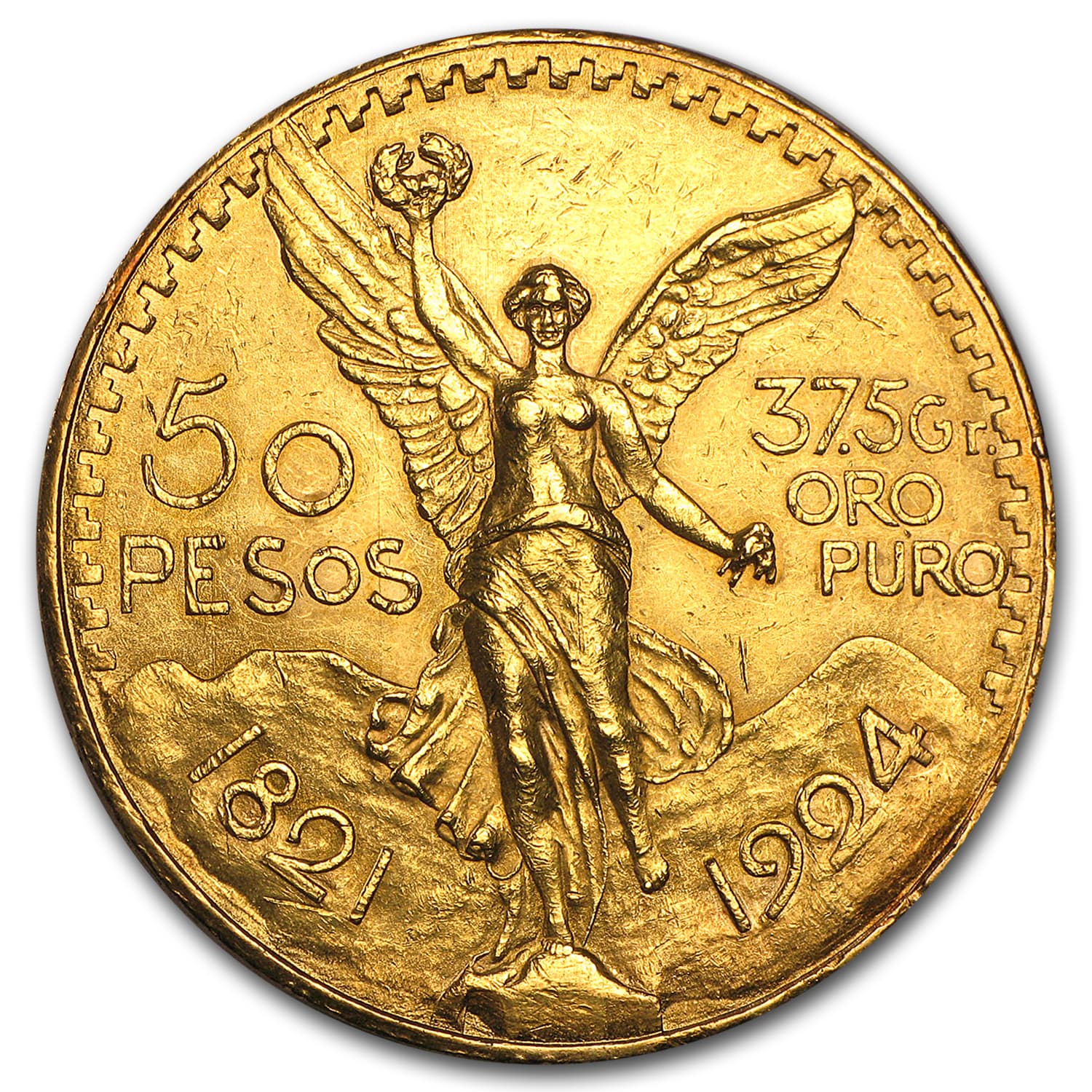 1924 Mexico Gold 50 Pesos AU