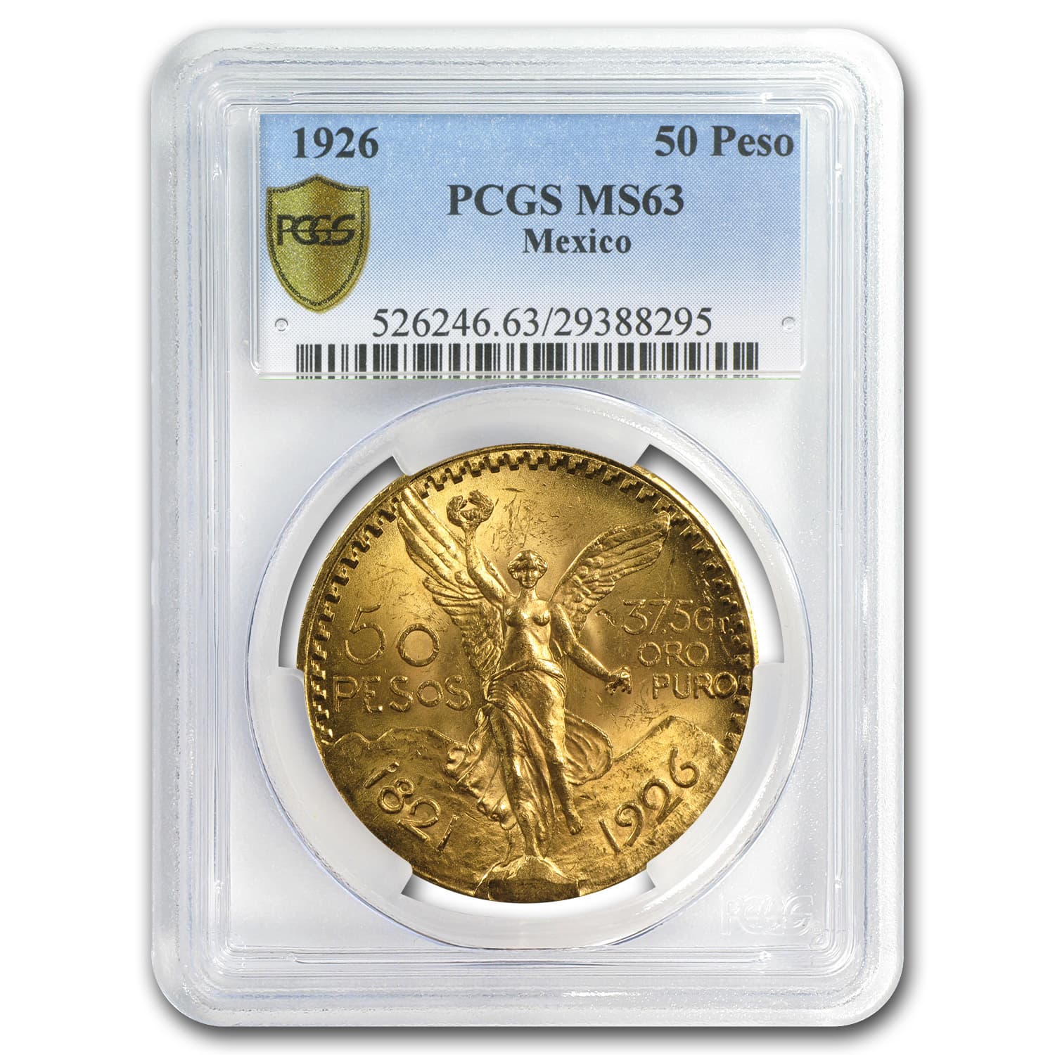 1926 Mexico Gold 50 Pesos MS-63 PCGS