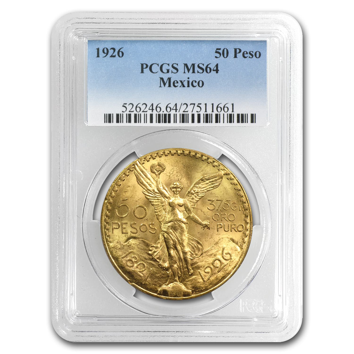 1926 Mexico Gold 50 Pesos MS-64 PCGS