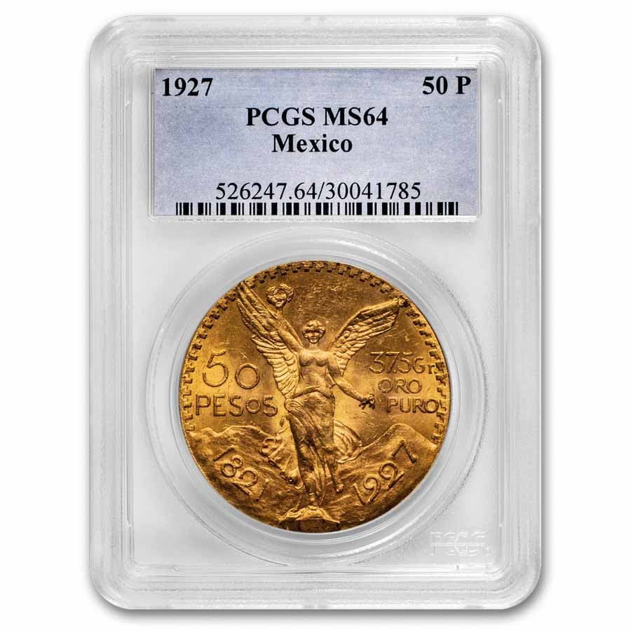 1927 Mexico Gold 50 Pesos MS-64 PCGS