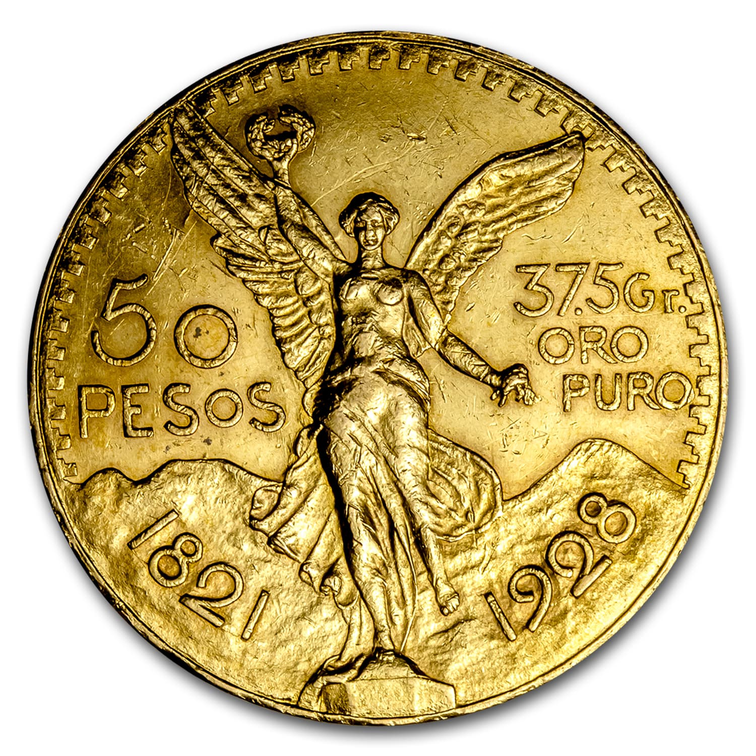 1928 Mexico Gold 50 Pesos AU