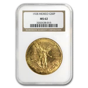1928 Mexico Gold 50 Pesos MS-62 NGC