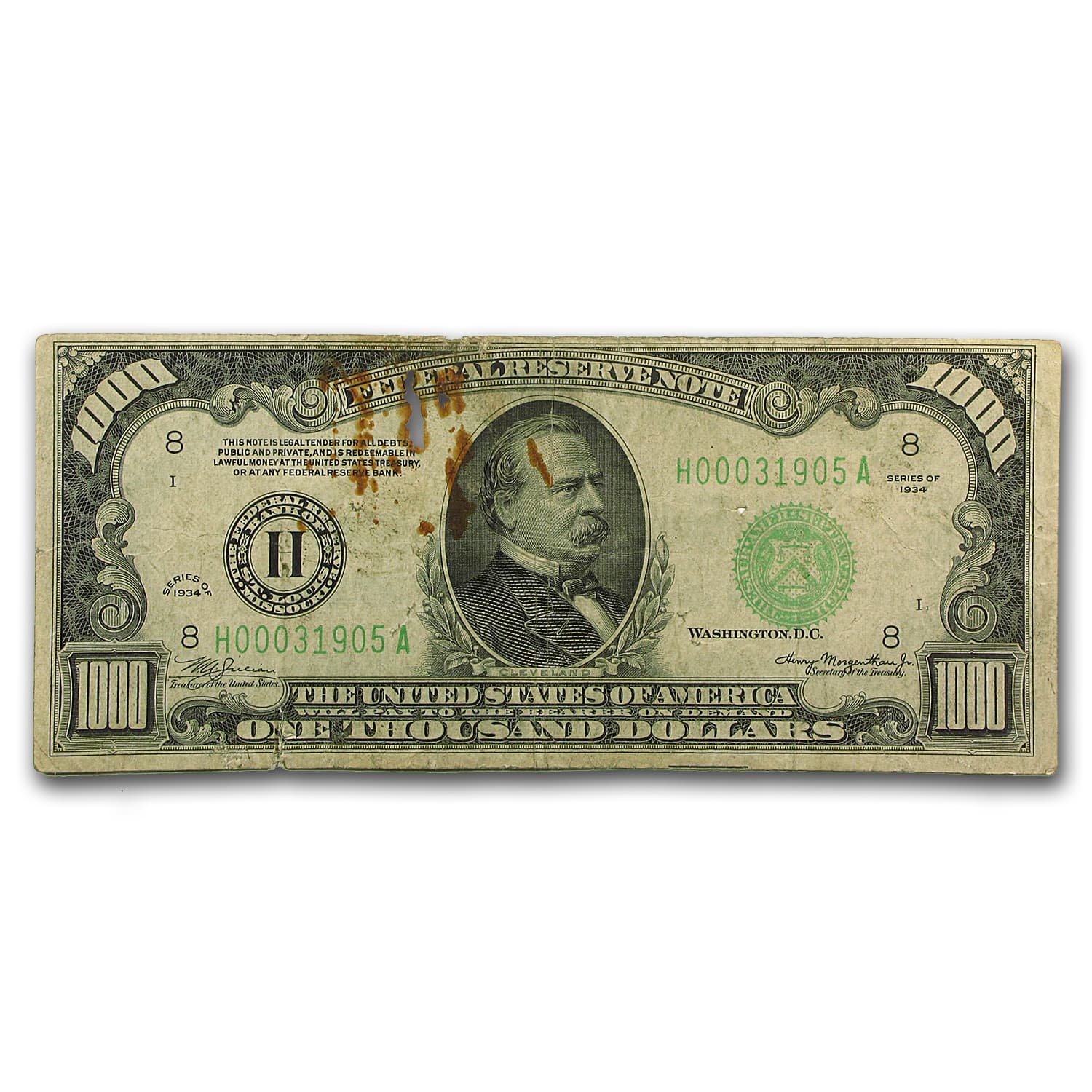 1934/1934-A $1,000 FRN Cull