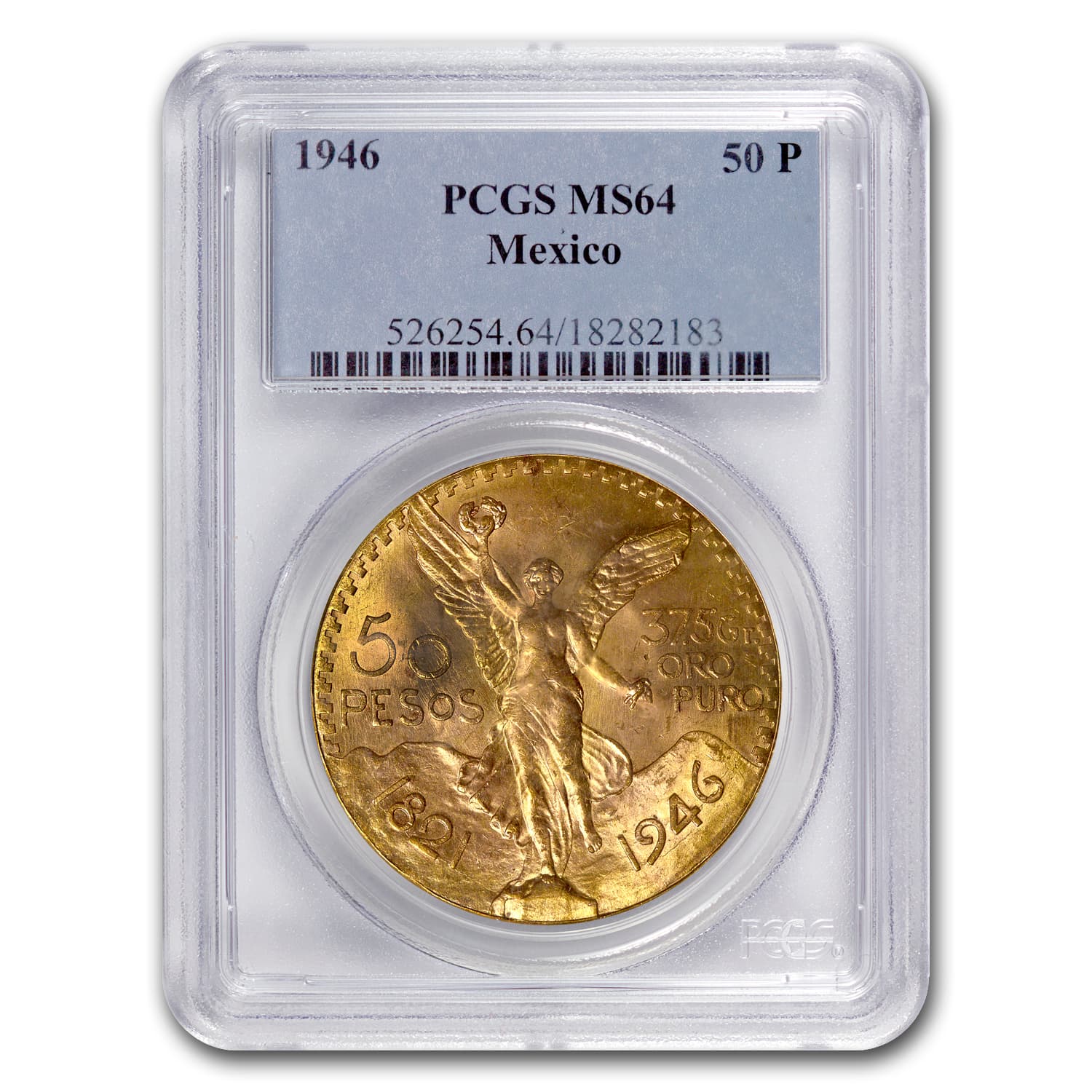 1946 Mexico Gold 50 Pesos MS-64 PCGS