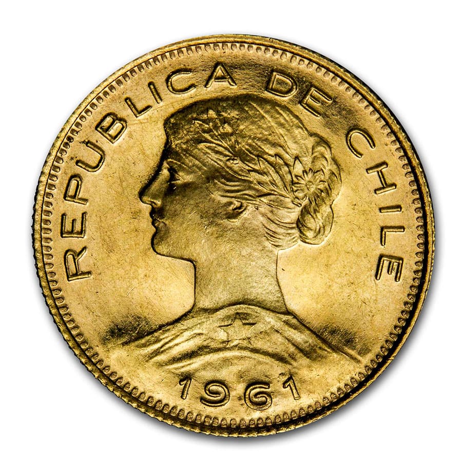 1961 Chile Gold 100 Pesos BU
