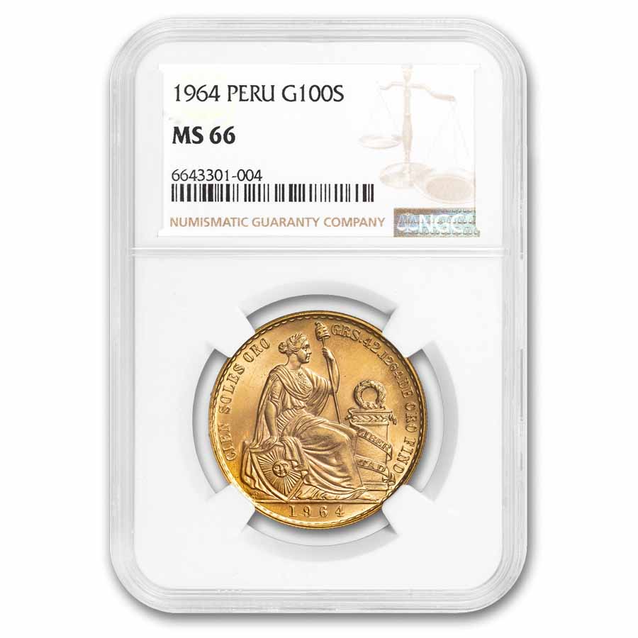 1964 Peru Gold 100 Soles MS-66 NGC