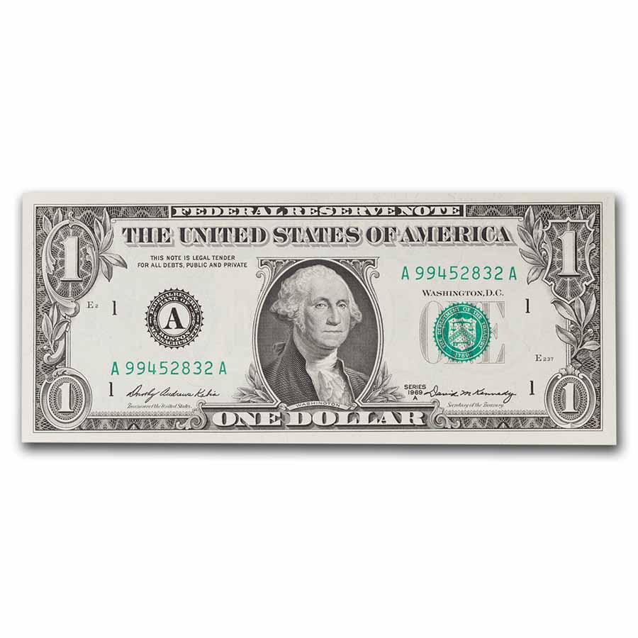 1969-A (A-Boston) $1.00 FRN CU (Fr#1904-A)