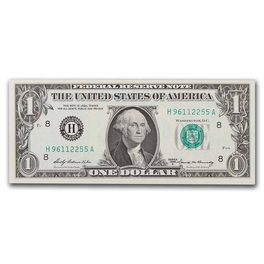 1969-A (H-St. Louis) $1.00 FRN CU (Fr#1904-H)