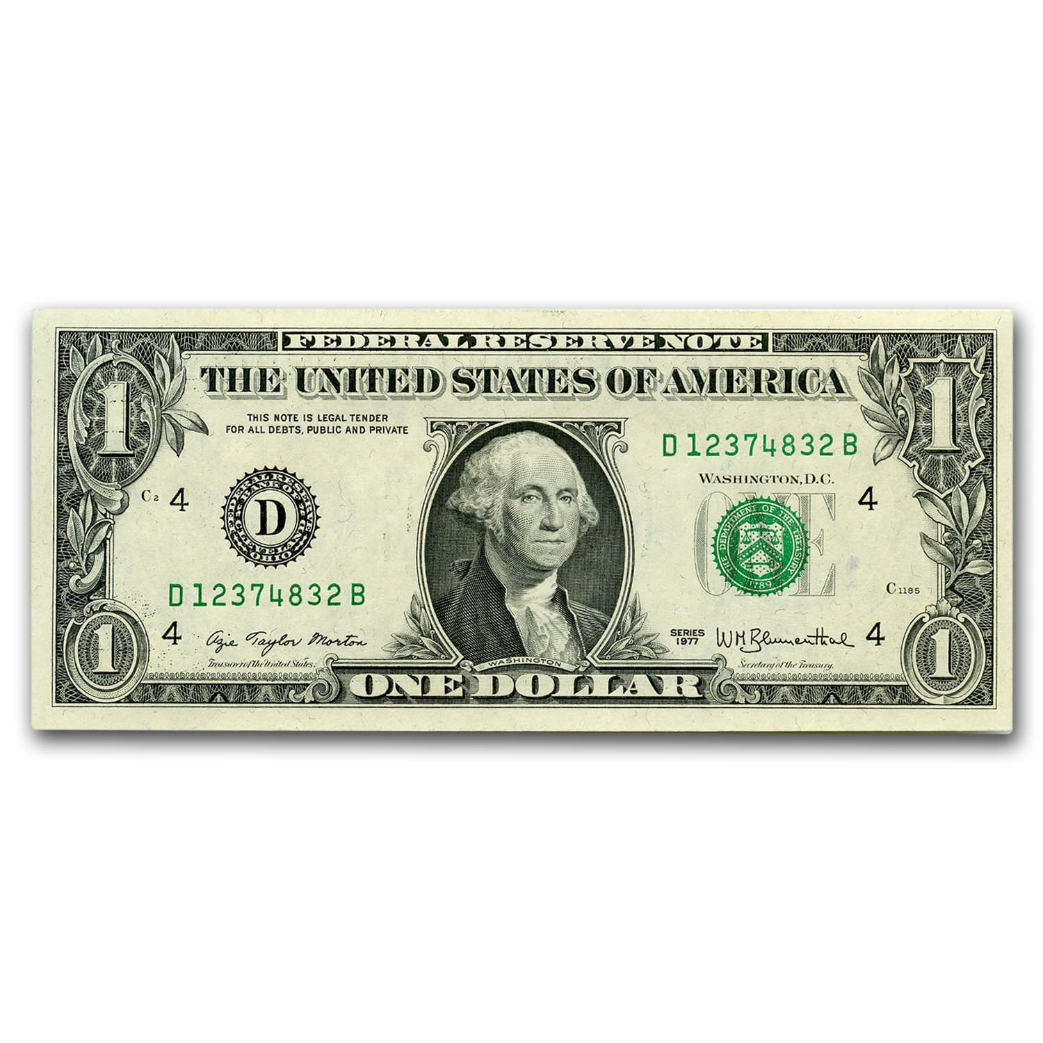 1977 (D-Cleveland) $1.00 FRN CU (Fr#1909-D)