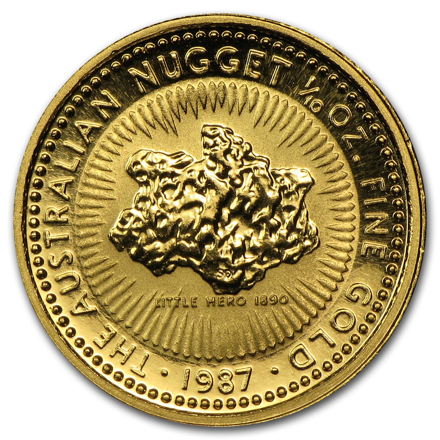 1987 Australia 1/10 oz Gold Nugget