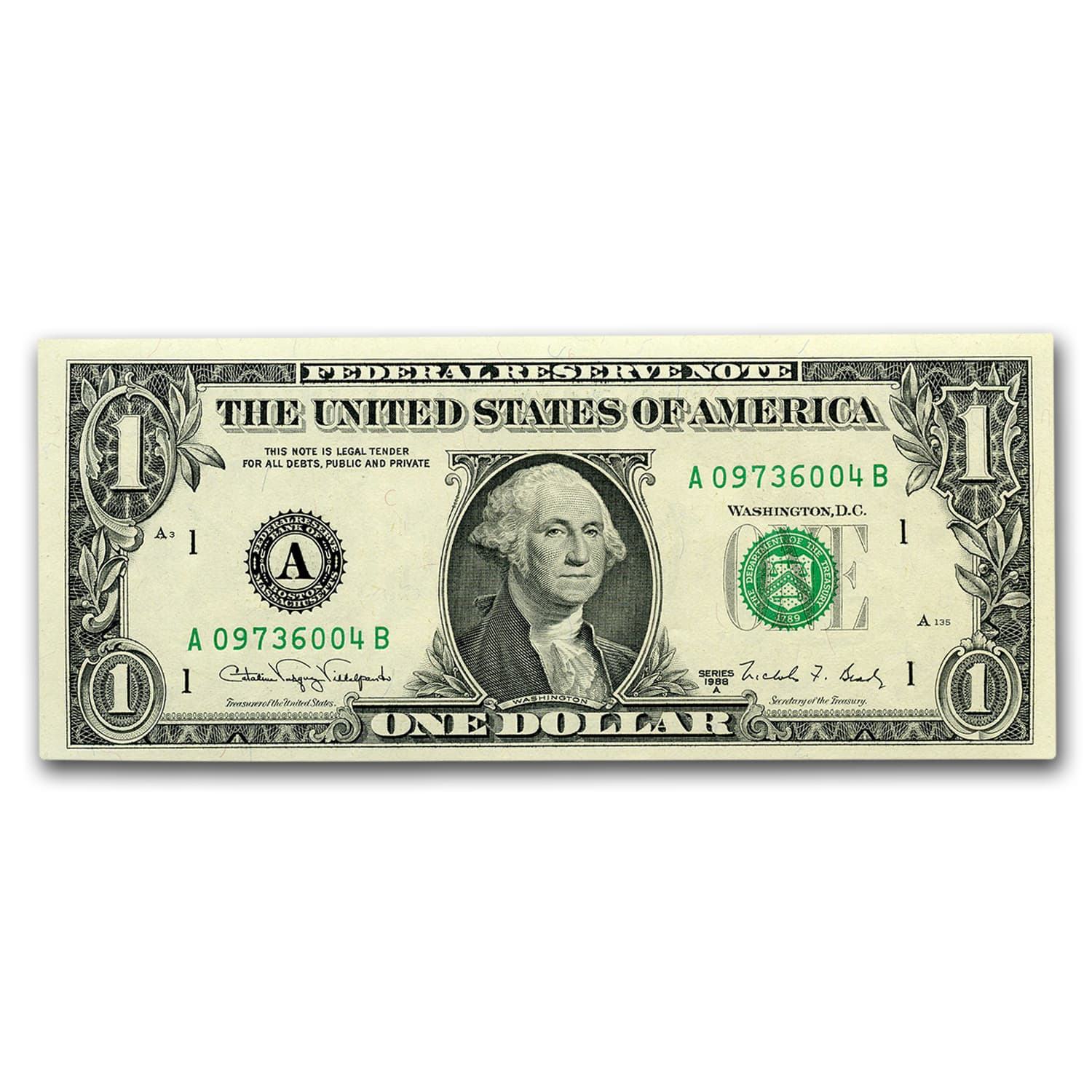 1988-A (A-Boston) $1.00 FRN CU (Fr#1915-A)