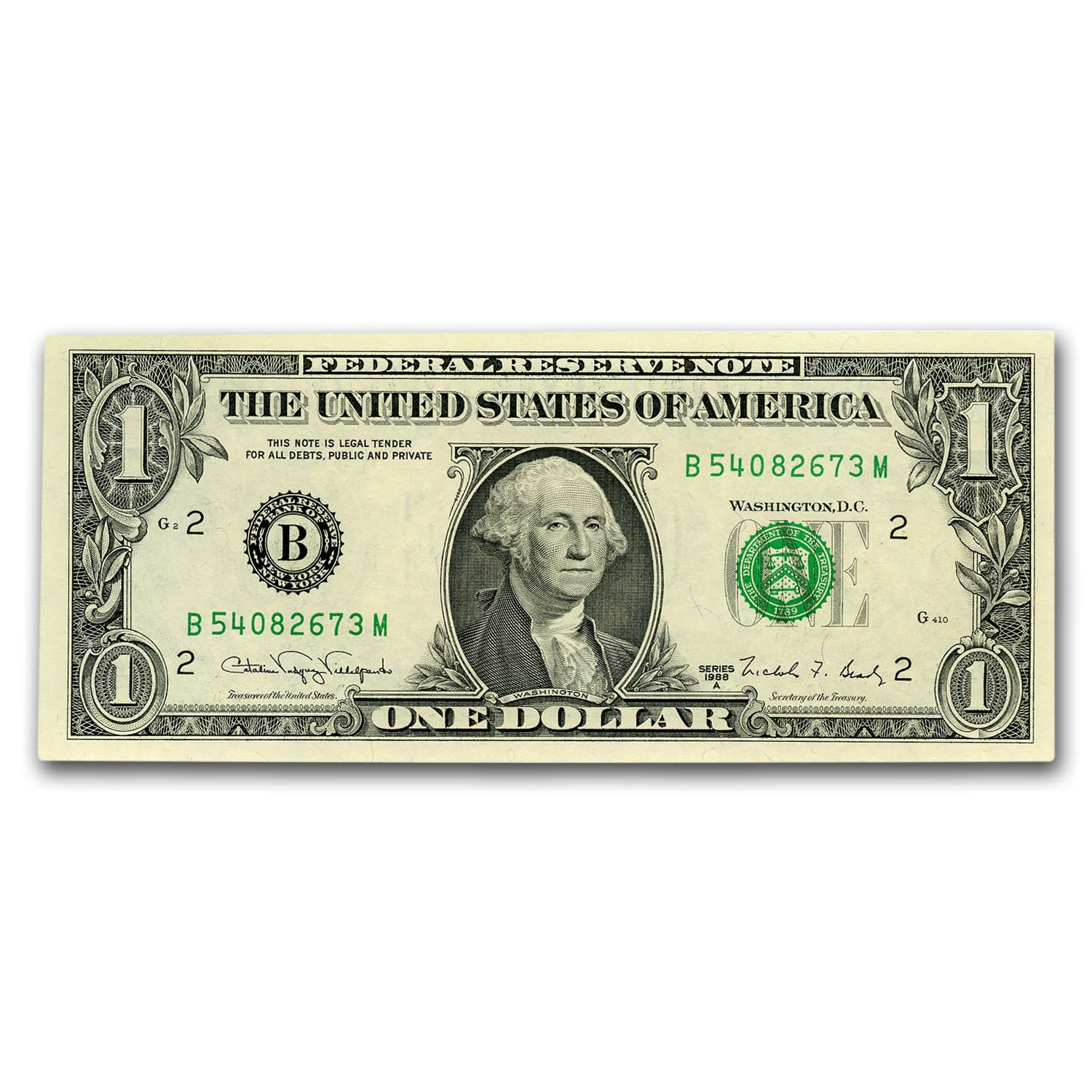 1988-A (B-New York) $1.00 FRN CU (Fr#1915-B)