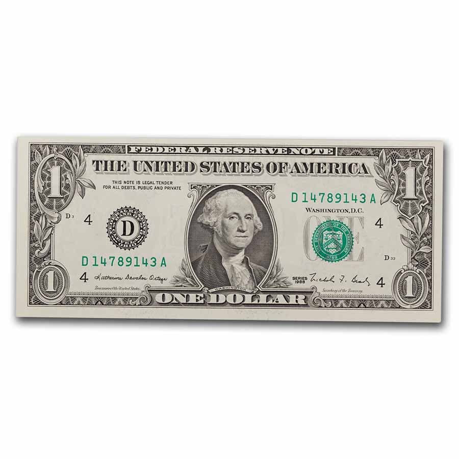 1988 (D-Cleveland) $1.00 FRN CU (Fr#1914-D)