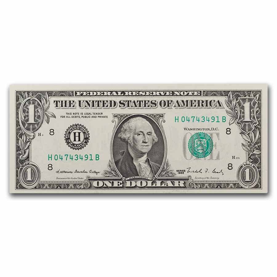 1988 (H-St. Louis) $1.00 FRN CU (Fr#1914-H)