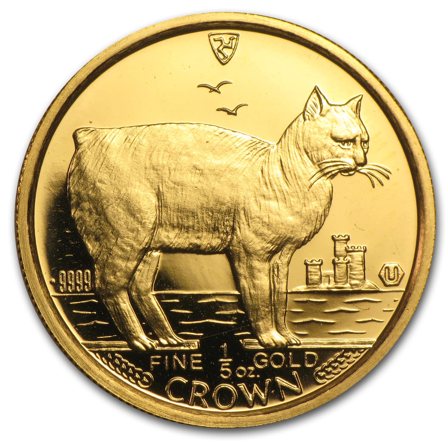 1988 Isle of Man 1/5 oz Gold Manx Cat BU
