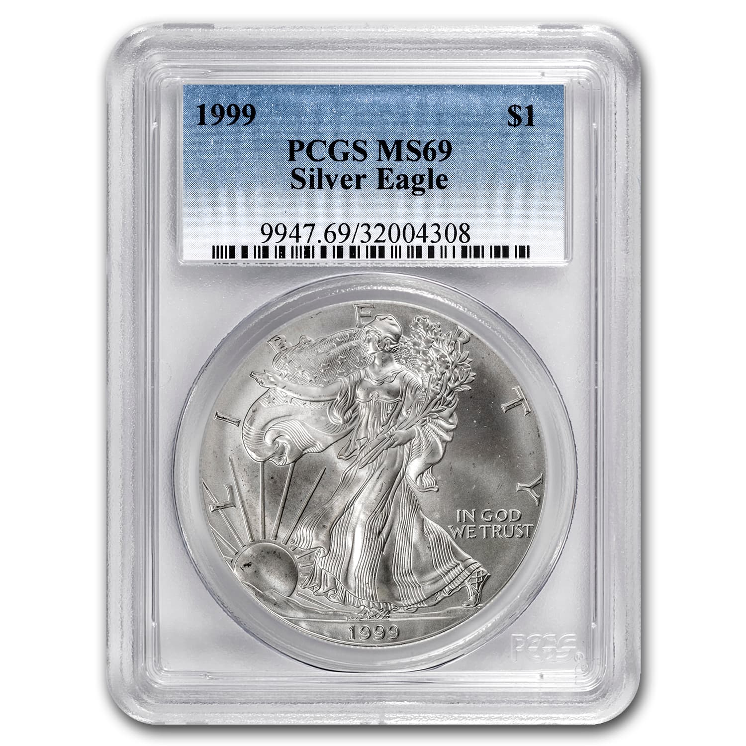1999 American Silver Eagle MS-69 PCGS