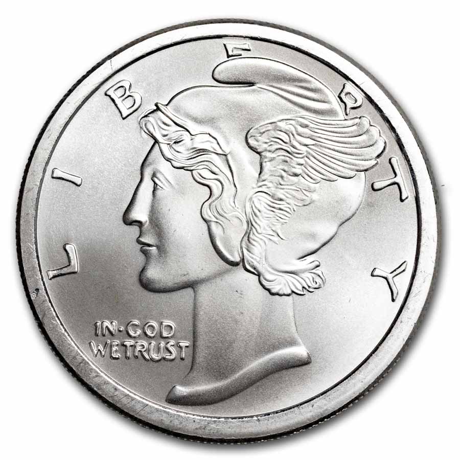 2 oz Silver Round - Mercury Head Dime