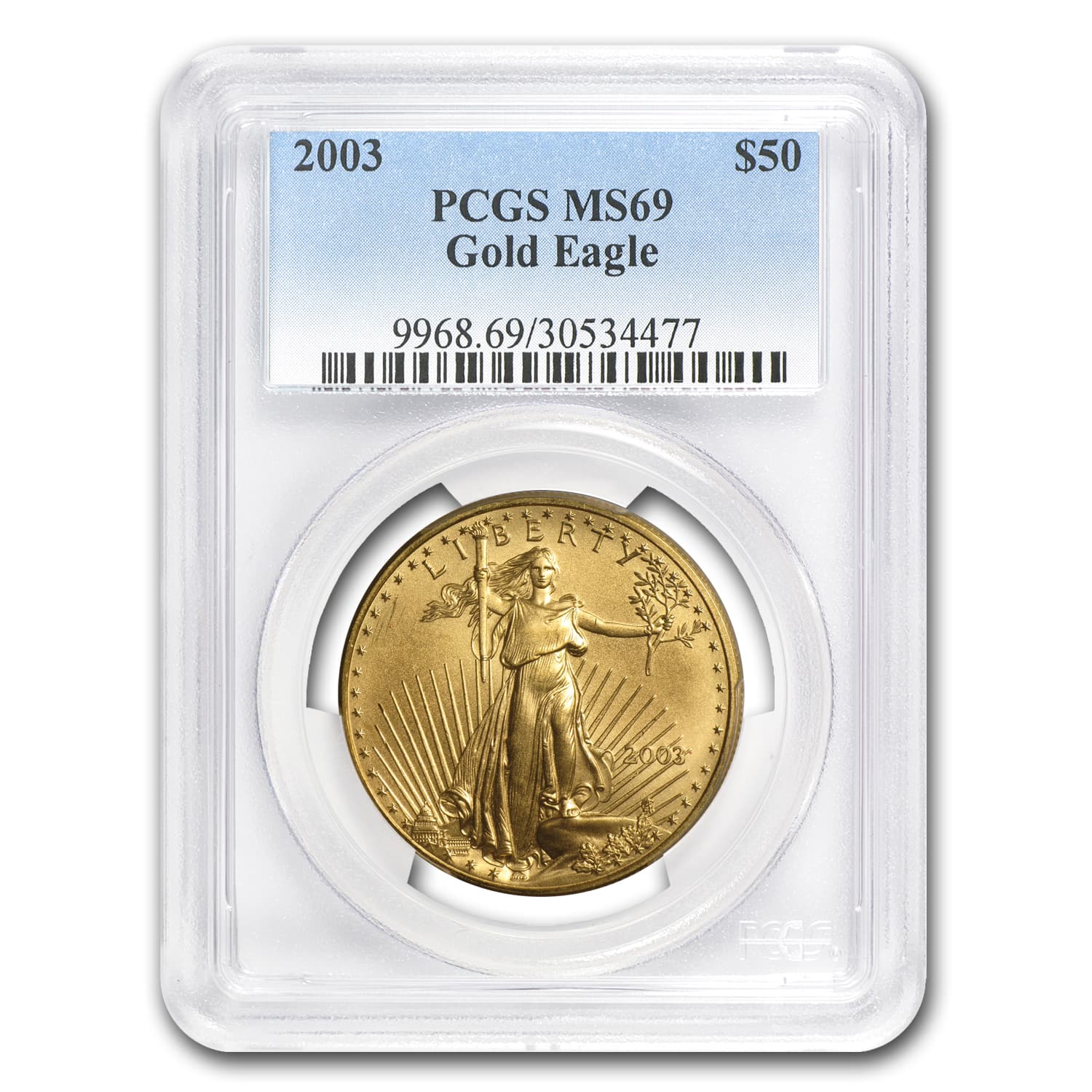 2003 1 oz American Gold Eagle MS-69 PCGS