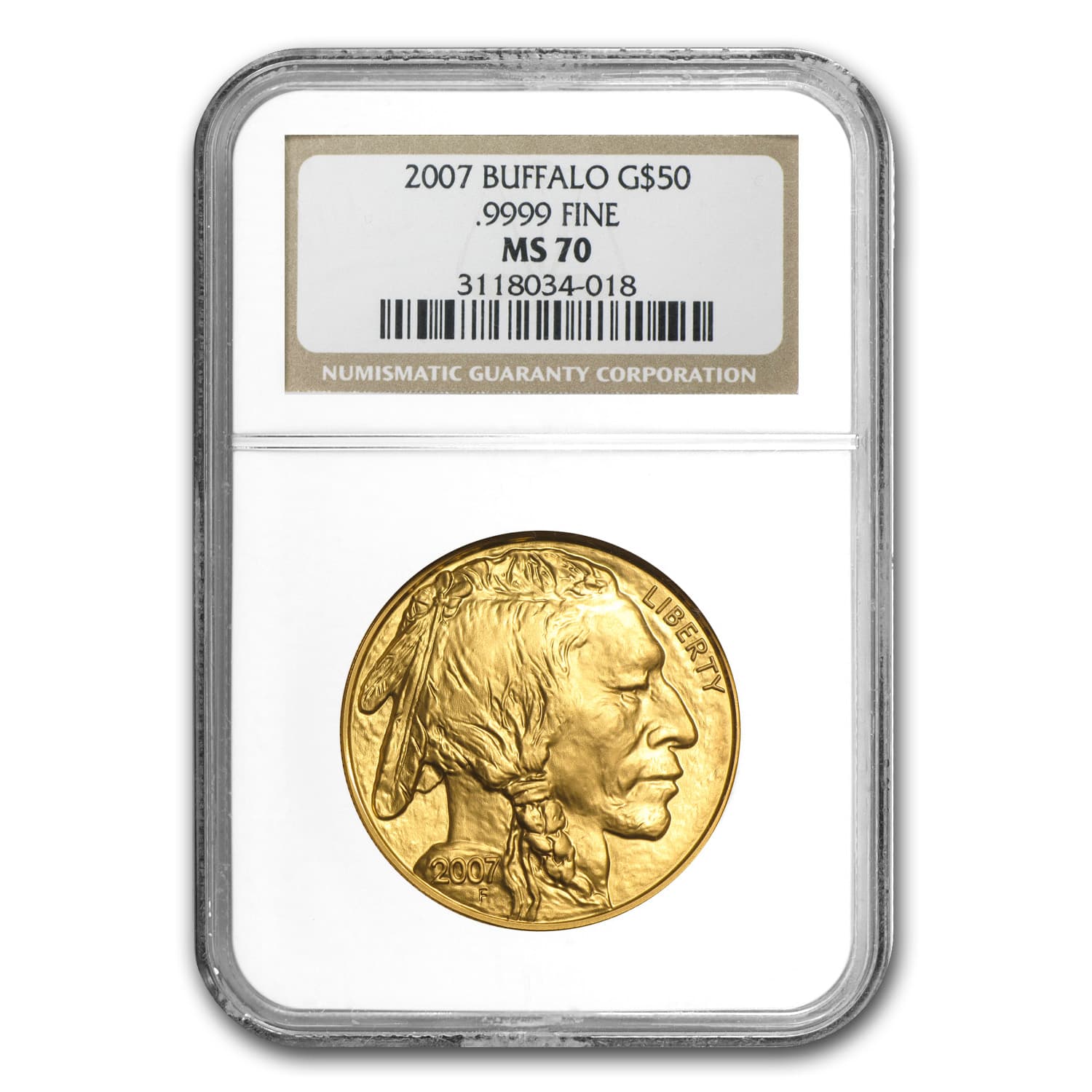 2007 1 oz Gold Buffalo MS-70 NGC