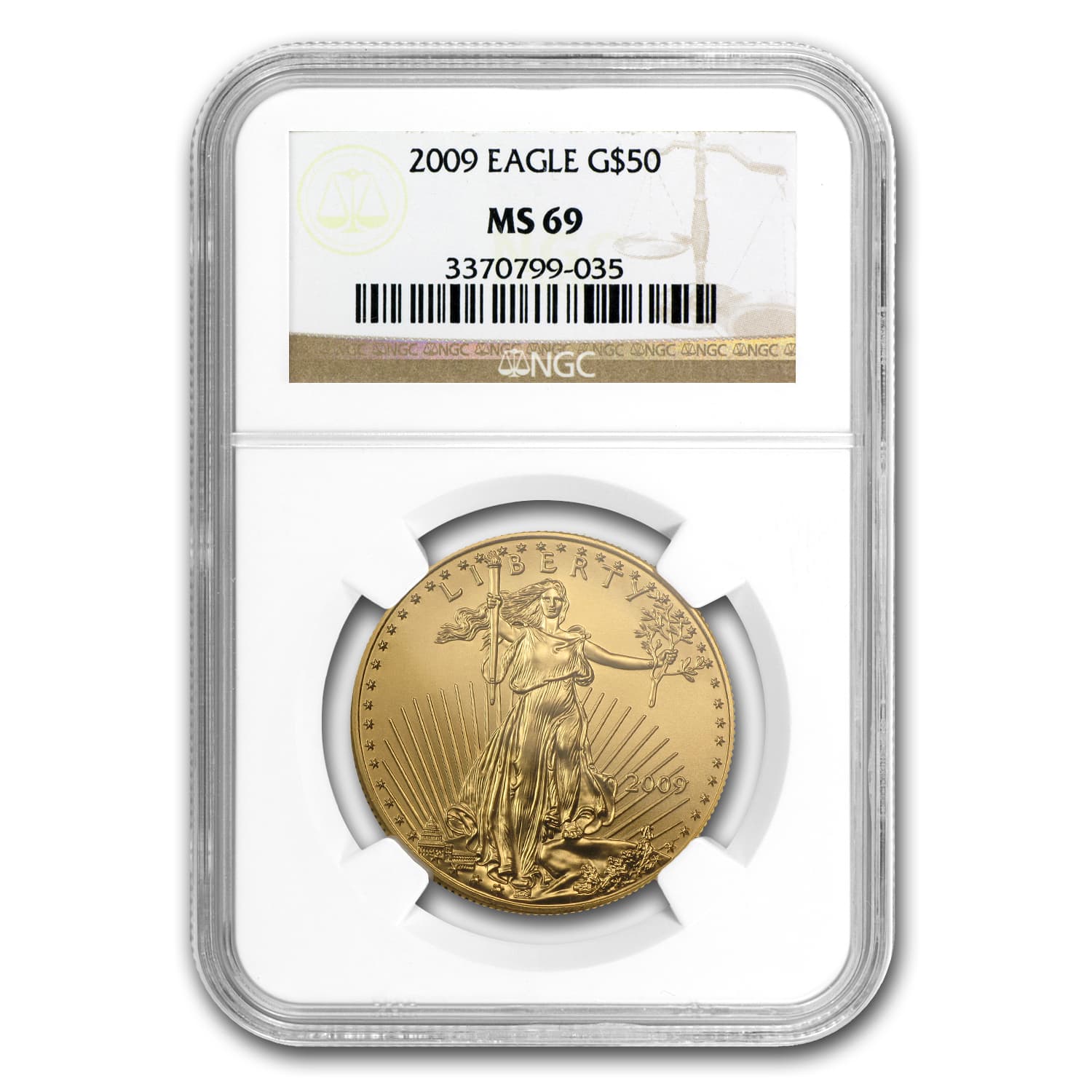 2009 1 oz American Gold Eagle MS-69 NGC