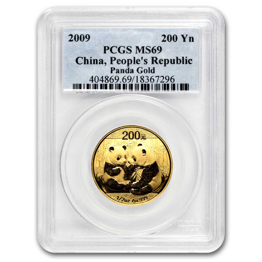 2009 China 1/2 oz Gold Panda MS-69 PCGS