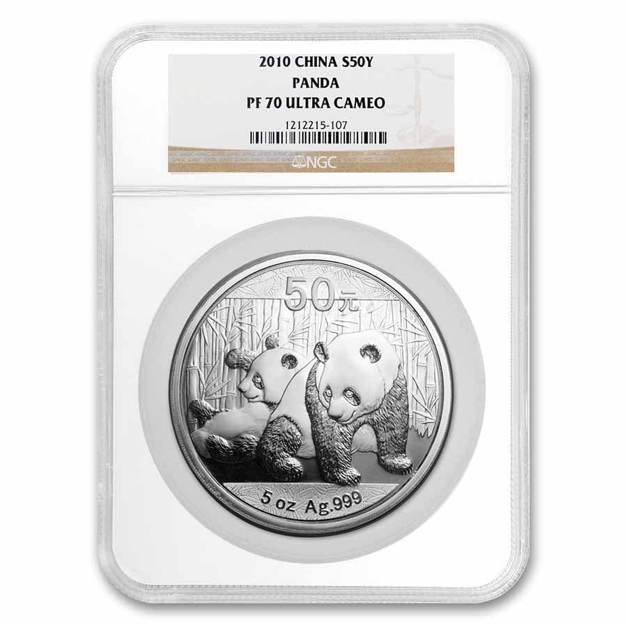 2010 China 5 oz Silver Panda PF-70 NGC